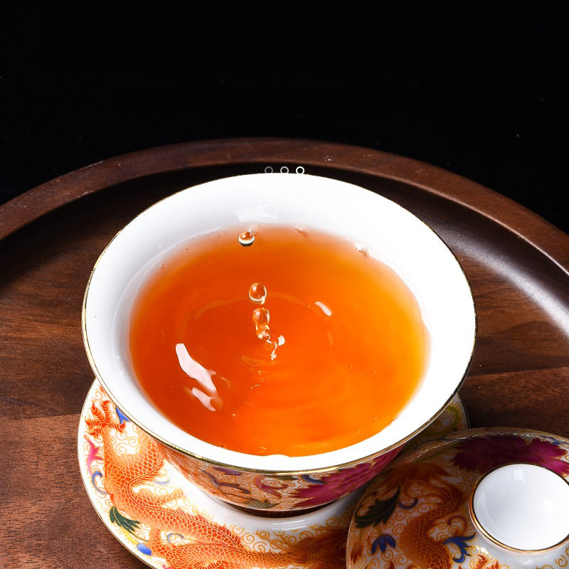 Enamel Porcelain Dragon Phoenix Gaiwan