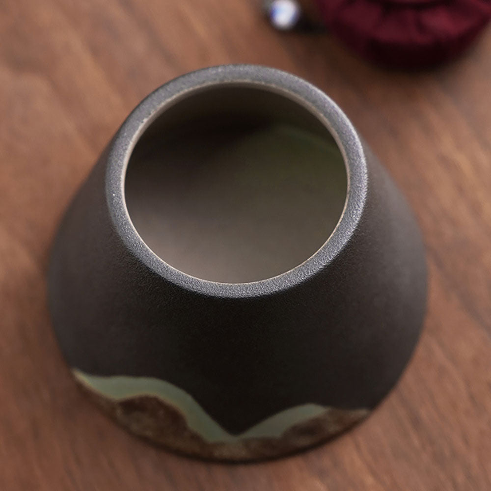 Japanese Mountain Ceramic Tea Caddy