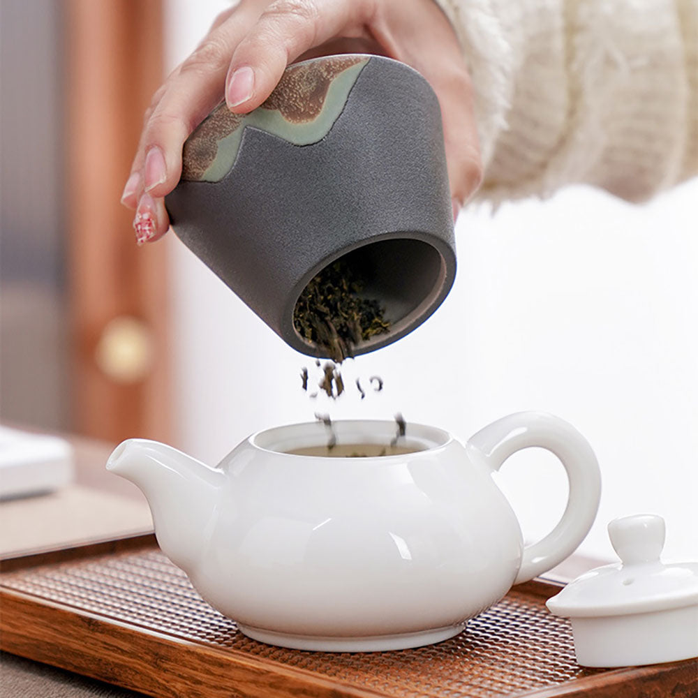 Japanese Mountain Ceramic Tea Caddy