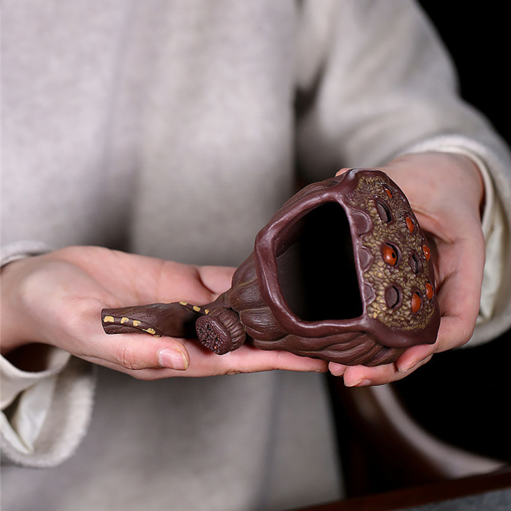 Yixing Purple Clay Lotus Seedpod Fair Cup