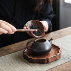 Walnut Wood Cha He With Tea Needle