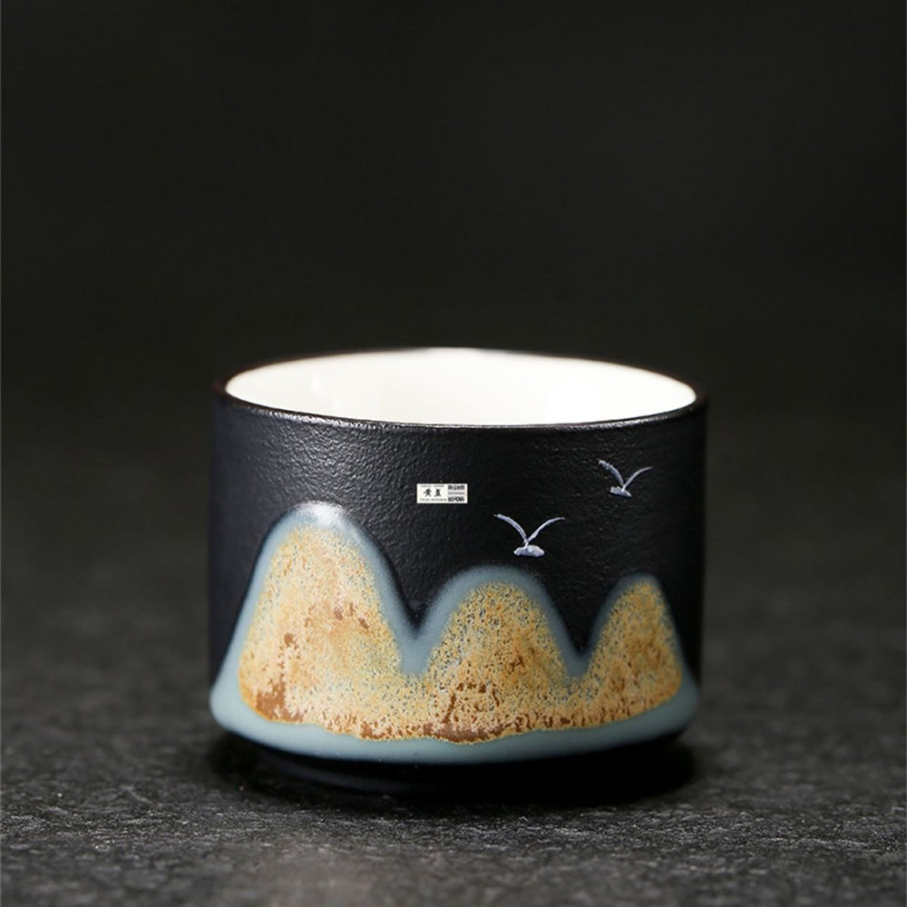Mountains And Birds Ceramic Modern Tea Set