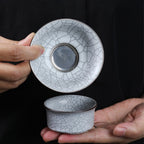 Milky White Ruyao Ice Crack Chinese Tea Set