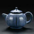 Ice Crack Blue Ceramic Chinese Tea Set