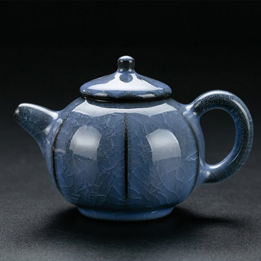 Ice Crack Blue Ceramic Chinese Tea Set