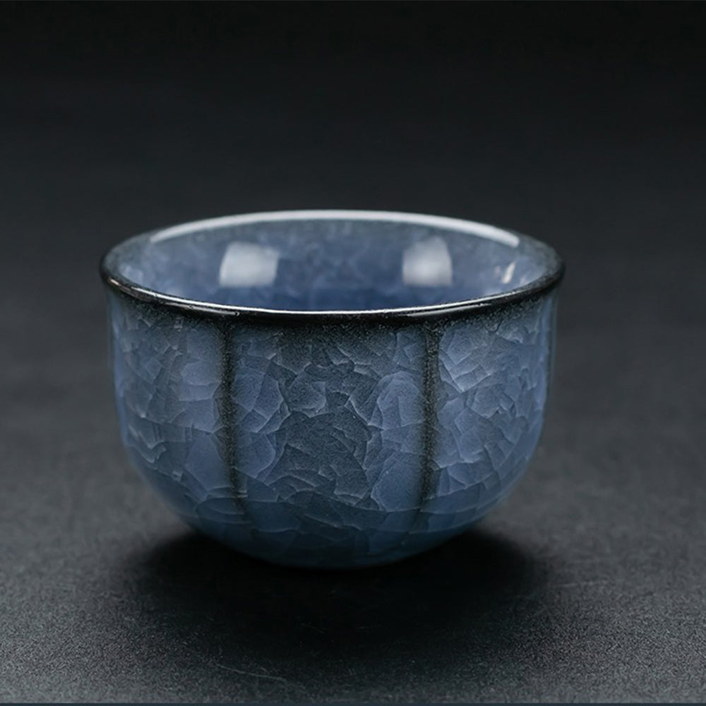 Ice Crack Blue Ceramic Chinese Tea Set