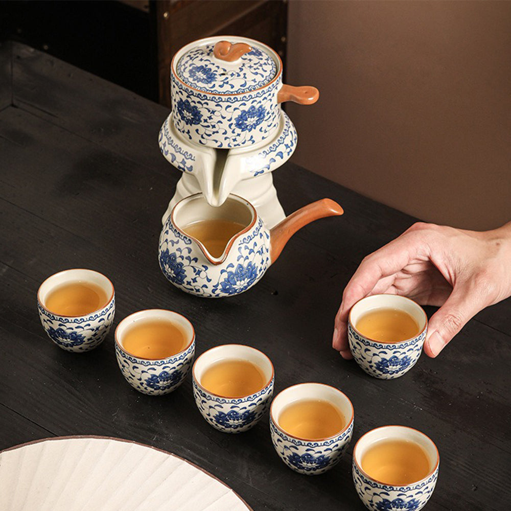 Blue And White Porcelain Automatic Tea Set