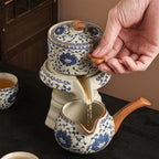 Blue And White Porcelain Automatic Tea Set