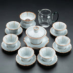 Ruyao Flower Chinese Tea Set With Sauser