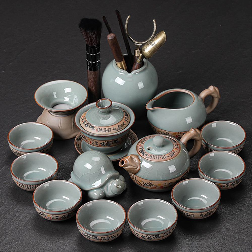 Ice Crack Geyao Chinese Tea Set With Gift Box