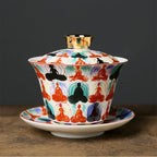 Buddhas Enamel Porcelain Gaiwan