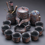 Purple Clay Dragon And Phoenix Automatic Tea Set