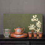 Japanese Auspicious Clouds Pottery Tea Set