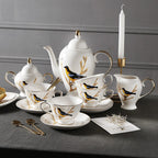 British Bone China Magpie Modern Tea Set
