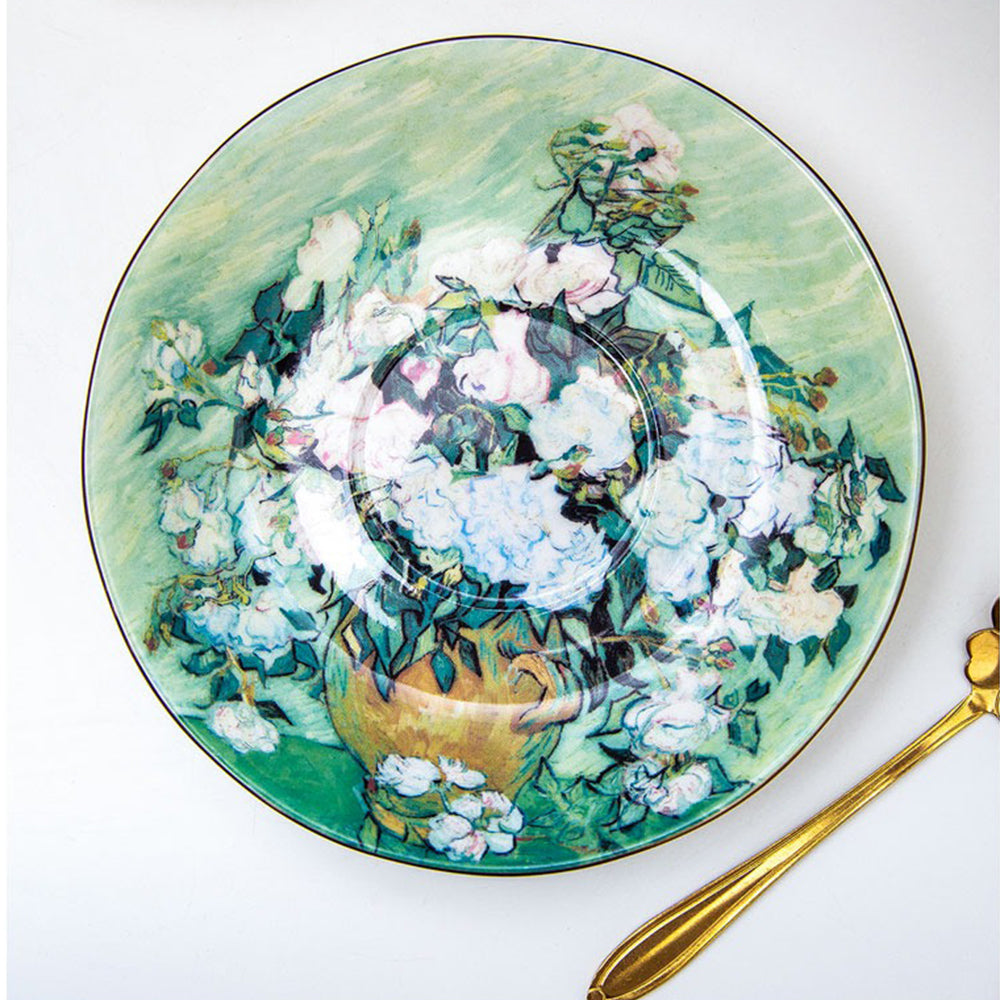 Van Gogh White Rose Bone China Tea Set