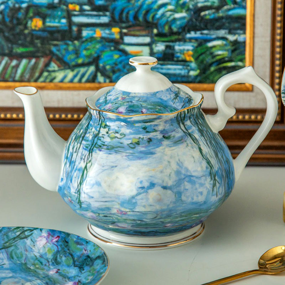 莫奈睡莲骨瓷茶具
