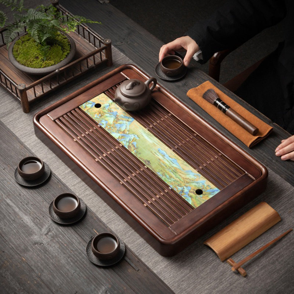 山河实木茶盘