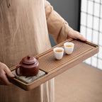 胡桃木茶盘配石画
