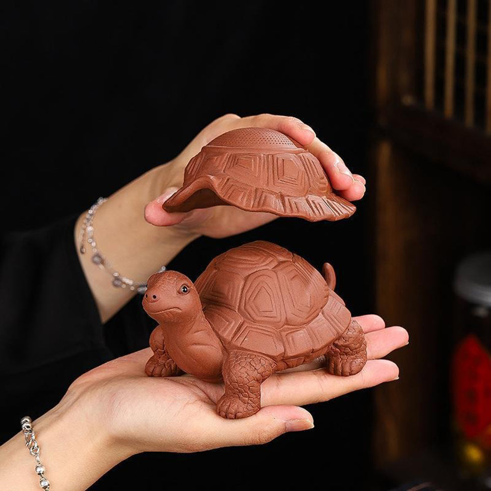Purple Clay Turtle Tea Pet Strainer
