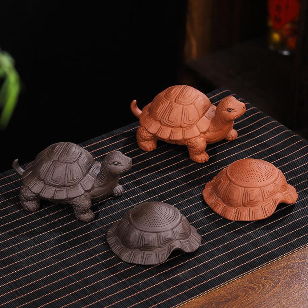 Purple Clay Turtle Tea Pet Strainer