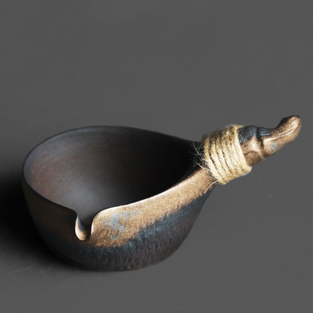 Japanese Coarse Pottery Side Handle Fair Cup