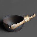 Japanese Coarse Pottery Side Handle Fair Cup