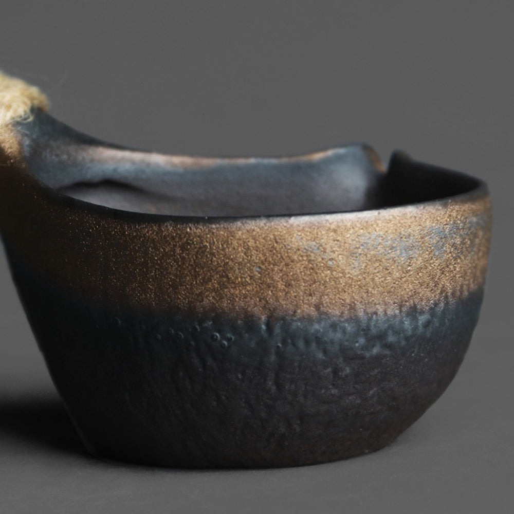 Japanese Coarse Pottery Side Handle Fair Cup