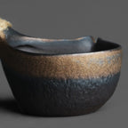 Japanese Coarse Pottery Side Handle Fair Cup