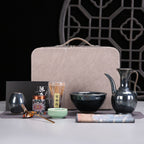 Tenmoku Matcha Green Japanese Tea Set With Travel Bag