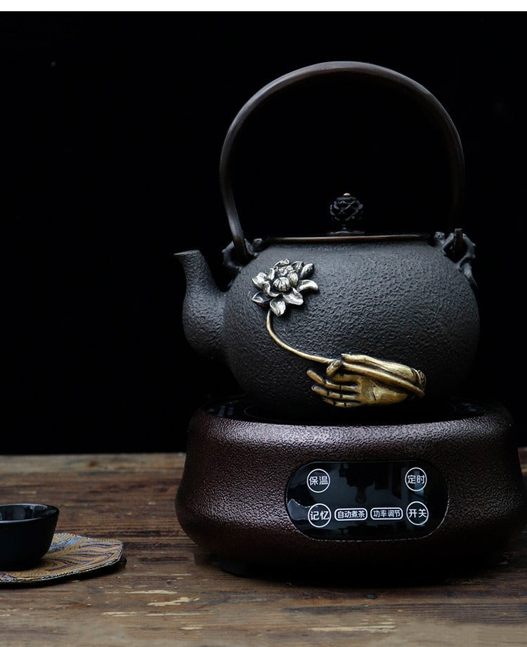 Buddha's Hand With Lotus Cast Iron Teapot