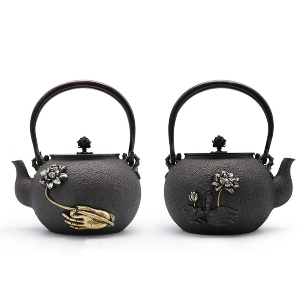 Buddha's Hand With Lotus Cast Iron Teapot