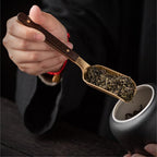 Ebony & Copper Tea Utensils Set With Coaster