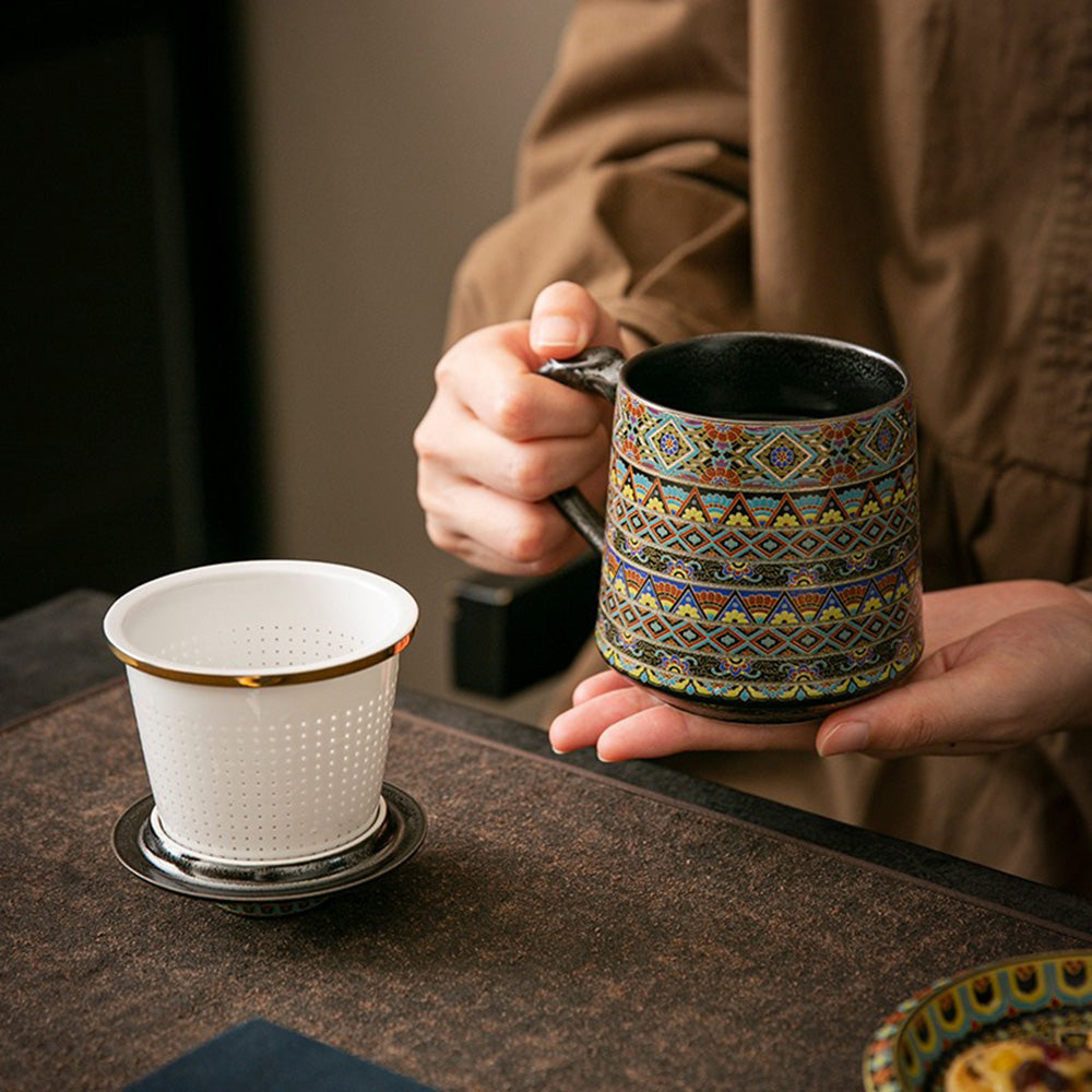 Dunhuang Ceramic Tea Cup With Infuser