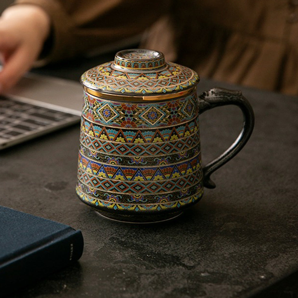 Dunhuang Ceramic Tea Cup With Infuser