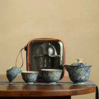 Blue & White Porcelain Travel Gongfu Tea Set