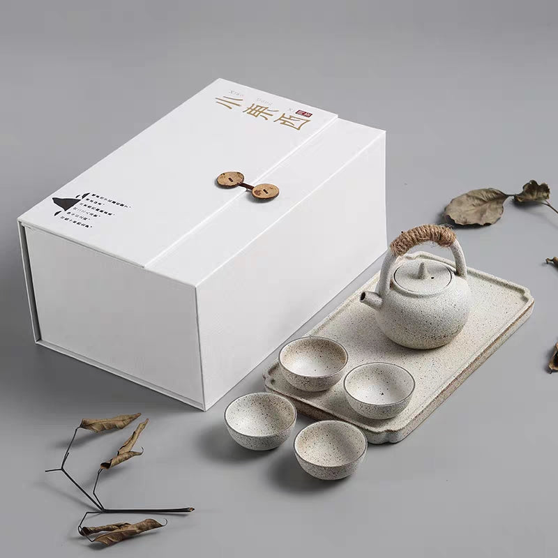日式白陶侘寂茶具