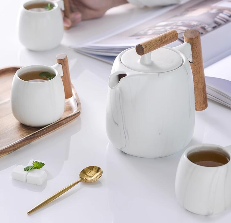 现代北欧风白色茶具套装