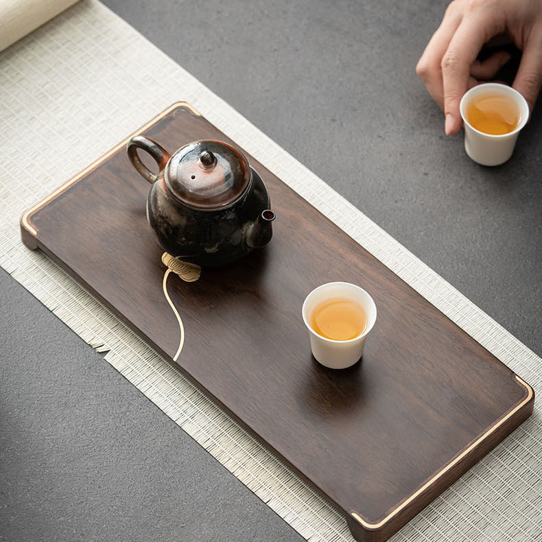 乌木银莲小茶盘