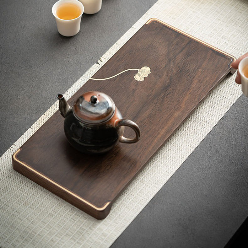 乌木银莲小茶盘