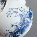 描金边中式海浪茶壶