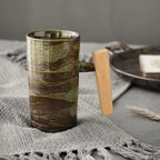 Vintage Japanese Mug with Wooden Handle