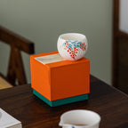 Hand-Painted Chinese Master Tea Cup – “Persimmon Fortune” & “Wisteria” Designs, 150ml