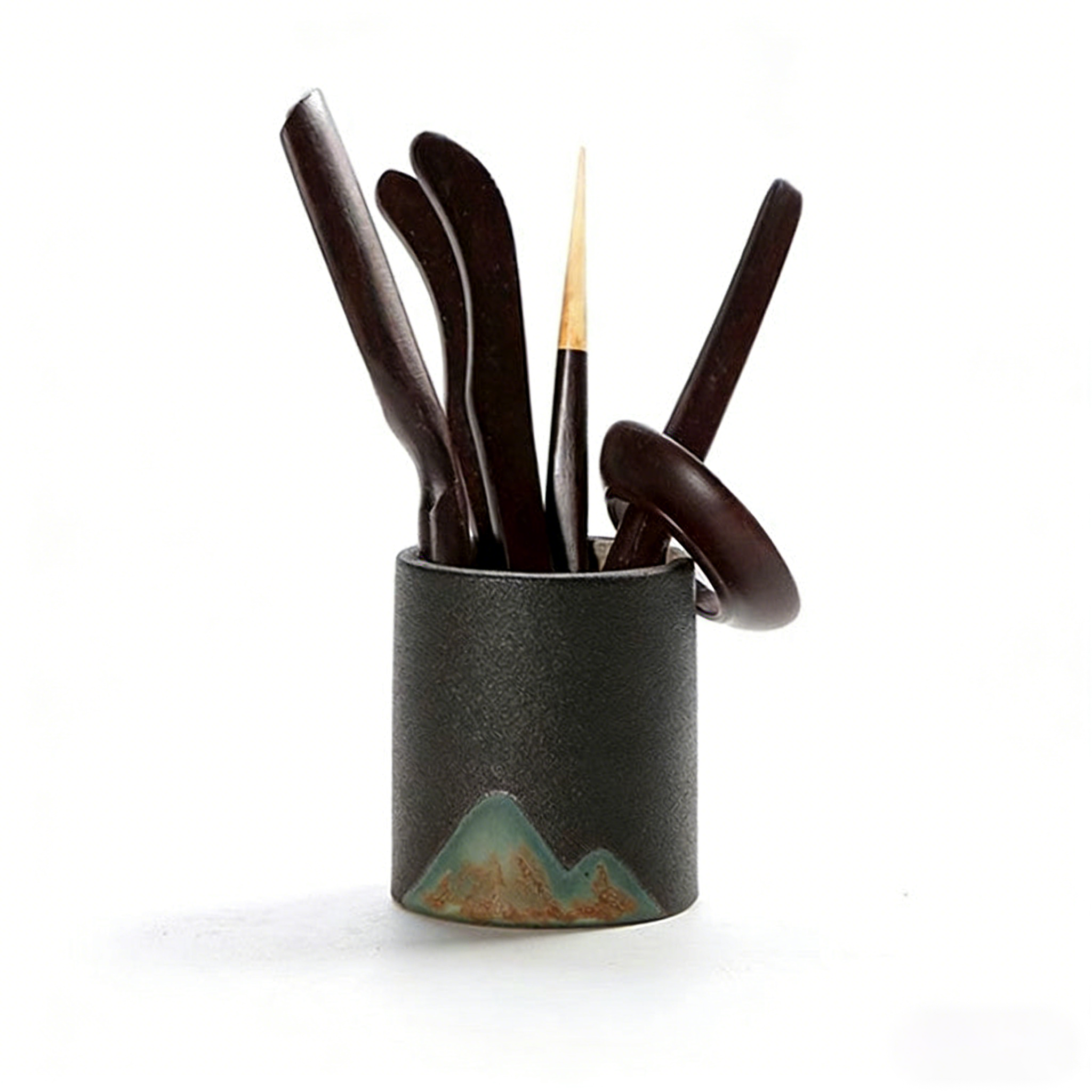 Japanese Zen Black Ceramic Tea Set
