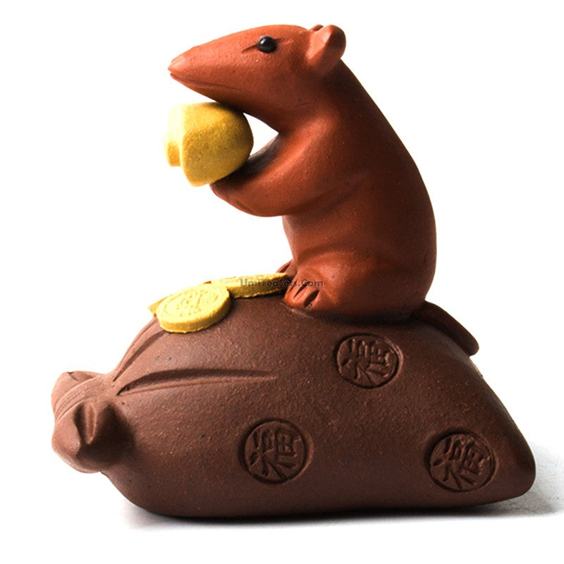 Purple Clay Mouse & Treasure Tea Pet