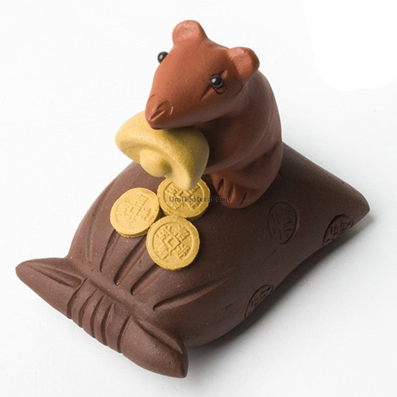 Purple Clay Mouse & Treasure Tea Pet