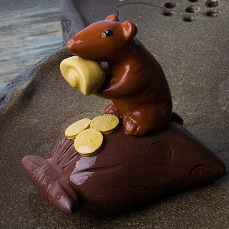 Purple Clay Mouse & Treasure Tea Pet