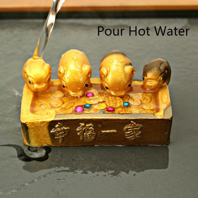 Color Changeable Golden Pigs Tea Pet