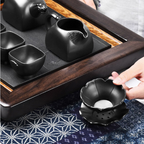 黑陶莲花茶漏