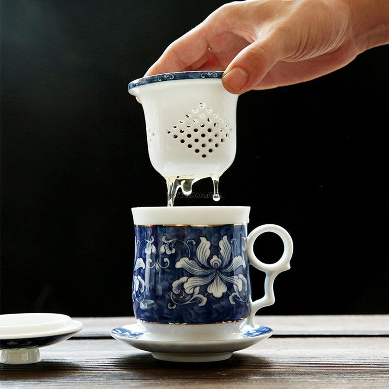 青花瓷中式茶杯