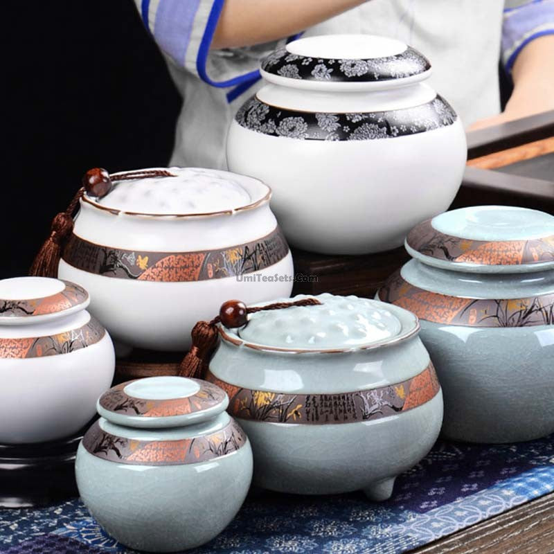 Lotus Shaped Ge Kiln Tea Caddy